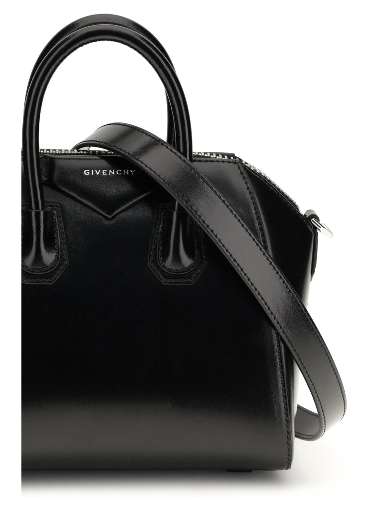 Givenchy Top Handle Bag — Black Calf Leather Bos Taurus