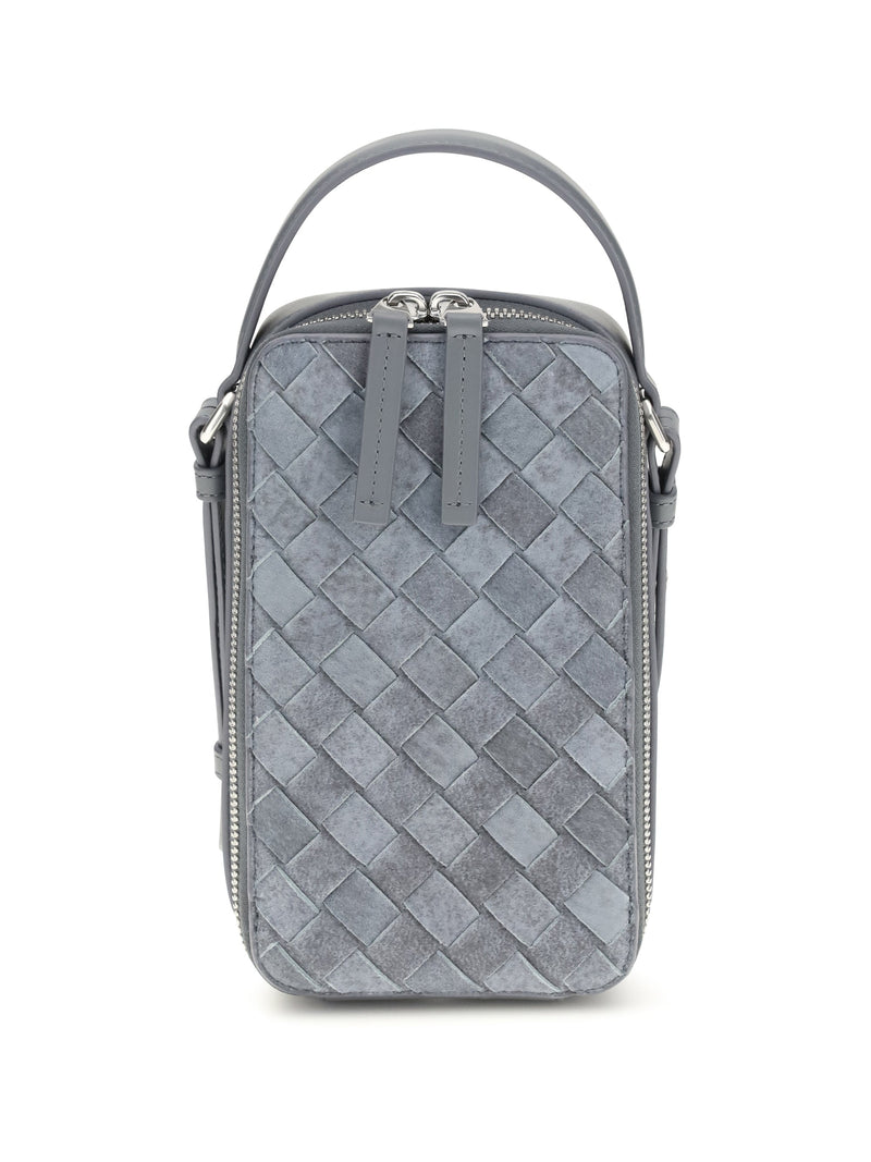 Bottega Veneta Top Handle Bag — Gray Calf Leather