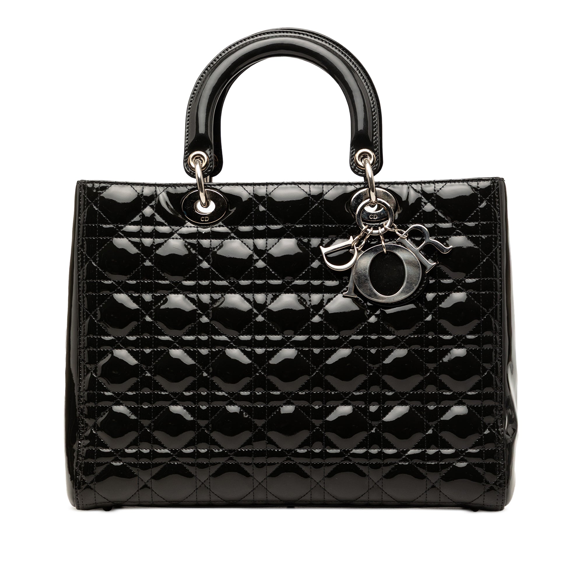 Large Patent Cannage Lady Dior - Image 1