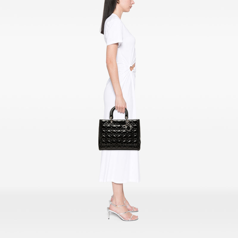 Large Patent Cannage Lady Dior - Image 7