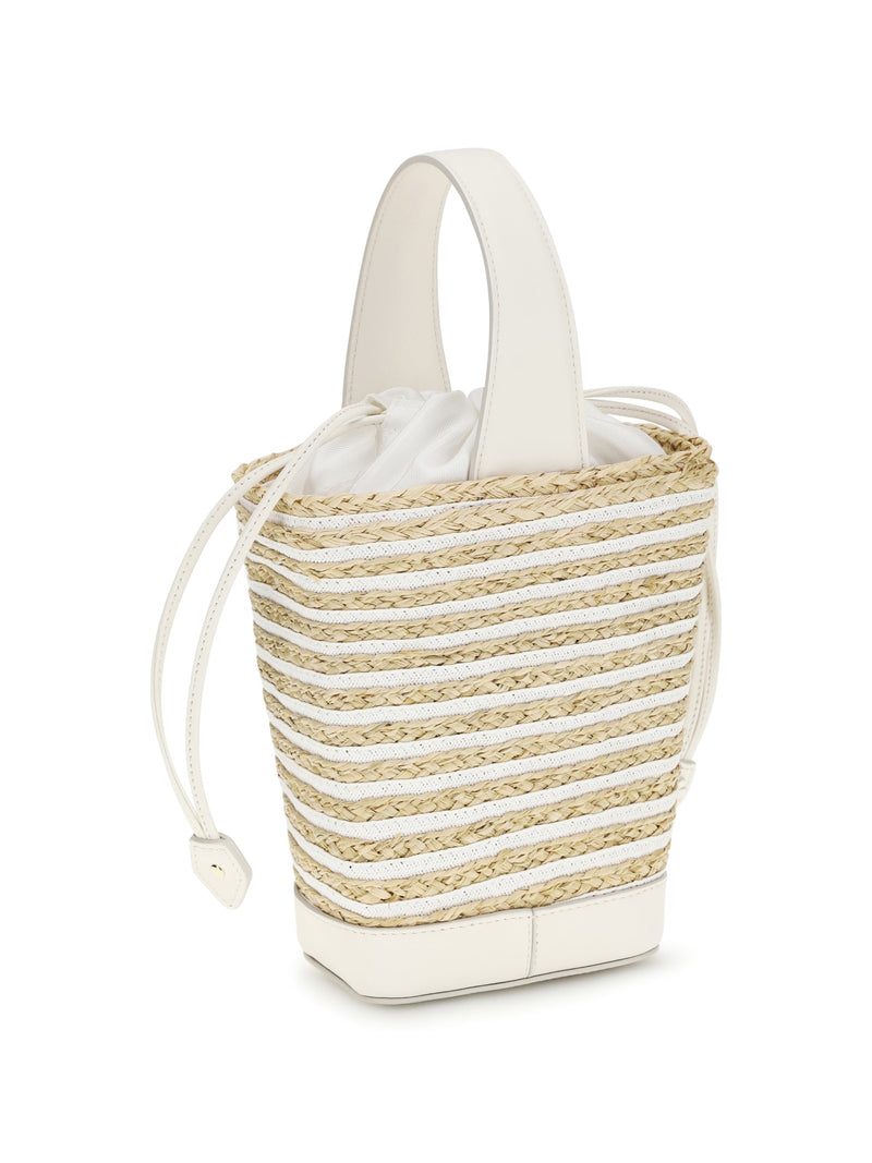 Roger Vivier Bucket Bag — Beige Raffia