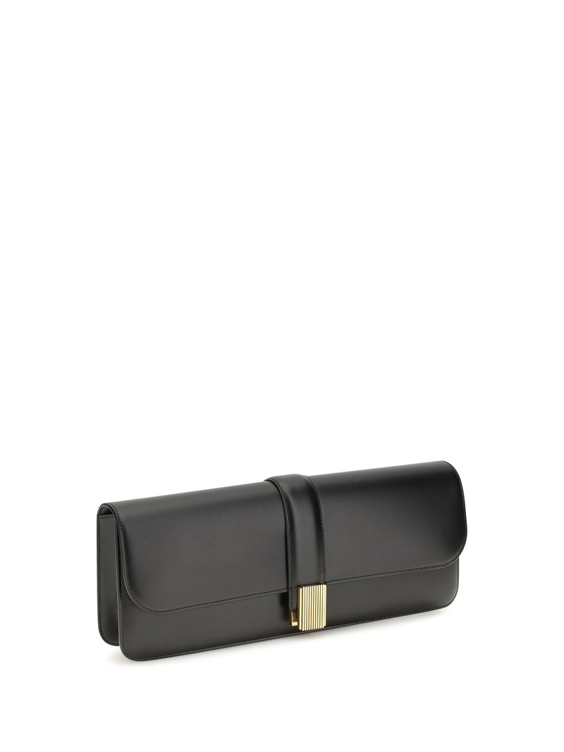 Khaite Blake Clutch — Black Calf Leather Bos Taurus