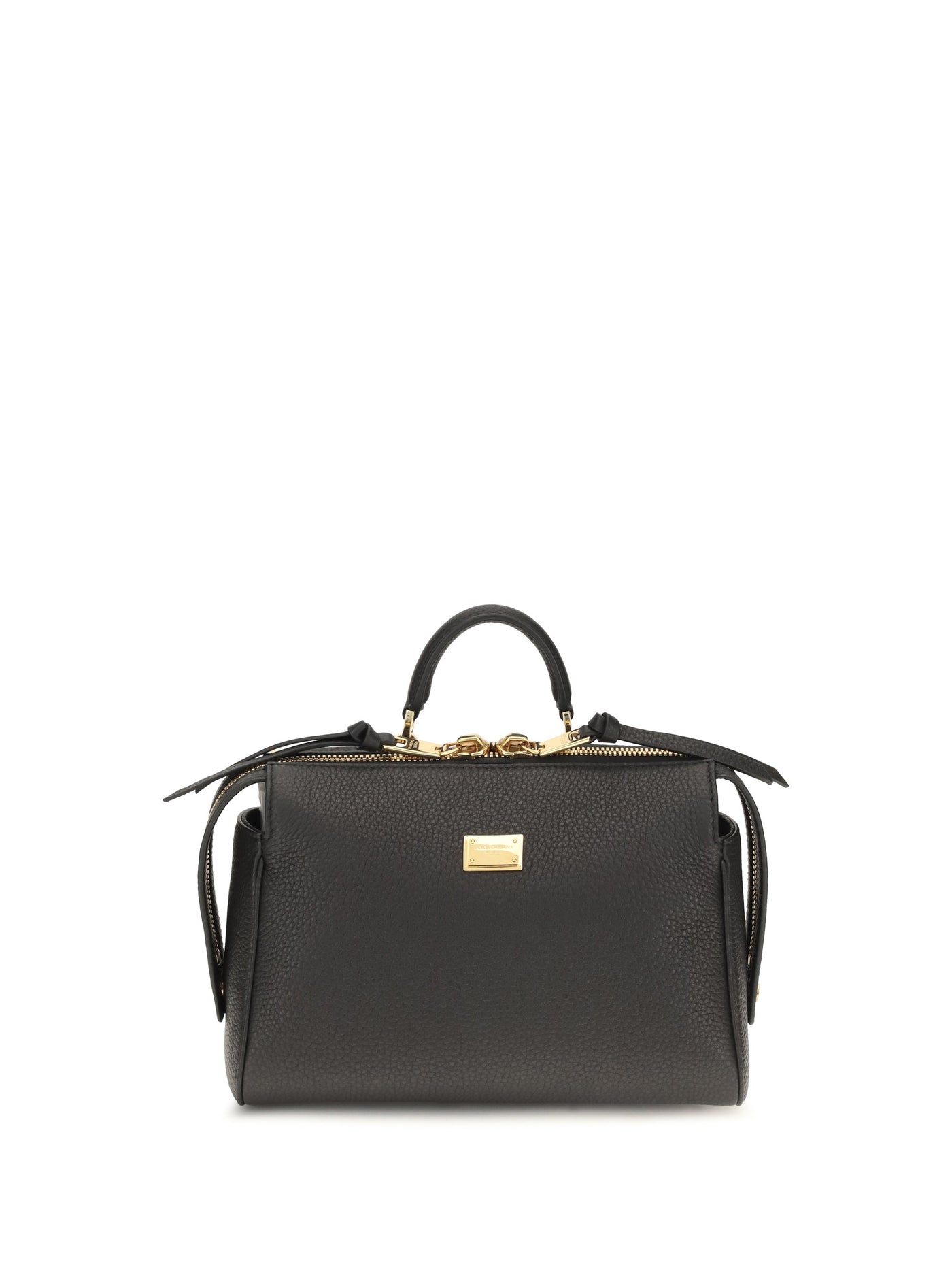 Dolce & Gabbana Calf Leather Top Handle Bag — Black Bos Taurus