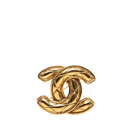 CC Gold Plated Quilted Brooch - Image 1