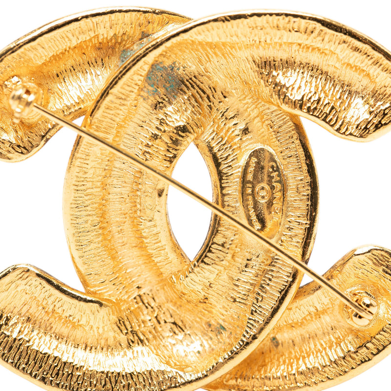 CC Gold Plated Quilted Brooch - Image 3