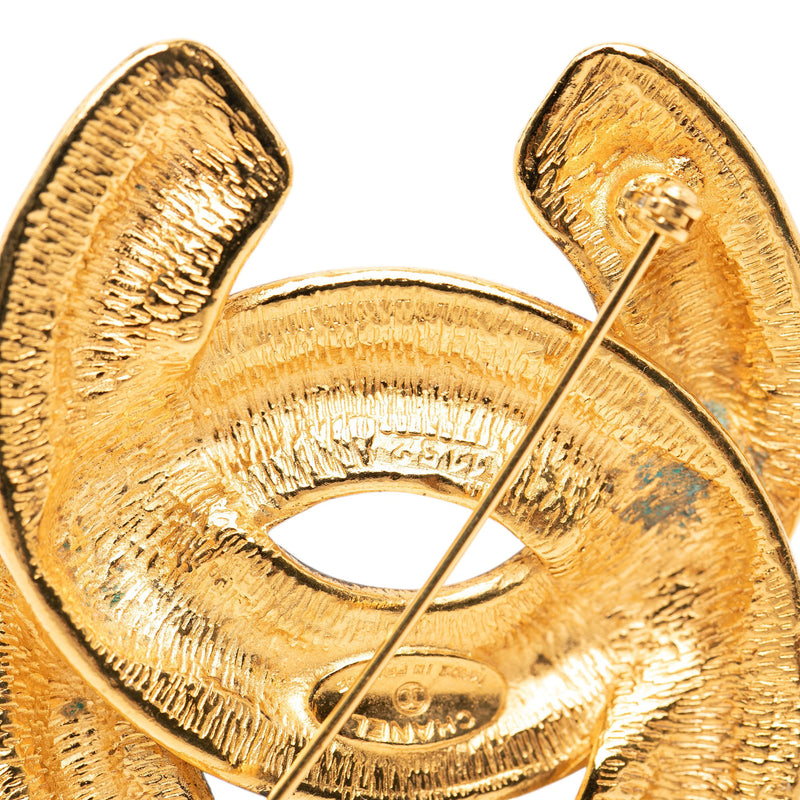 CC Gold Plated Quilted Brooch - Image 4