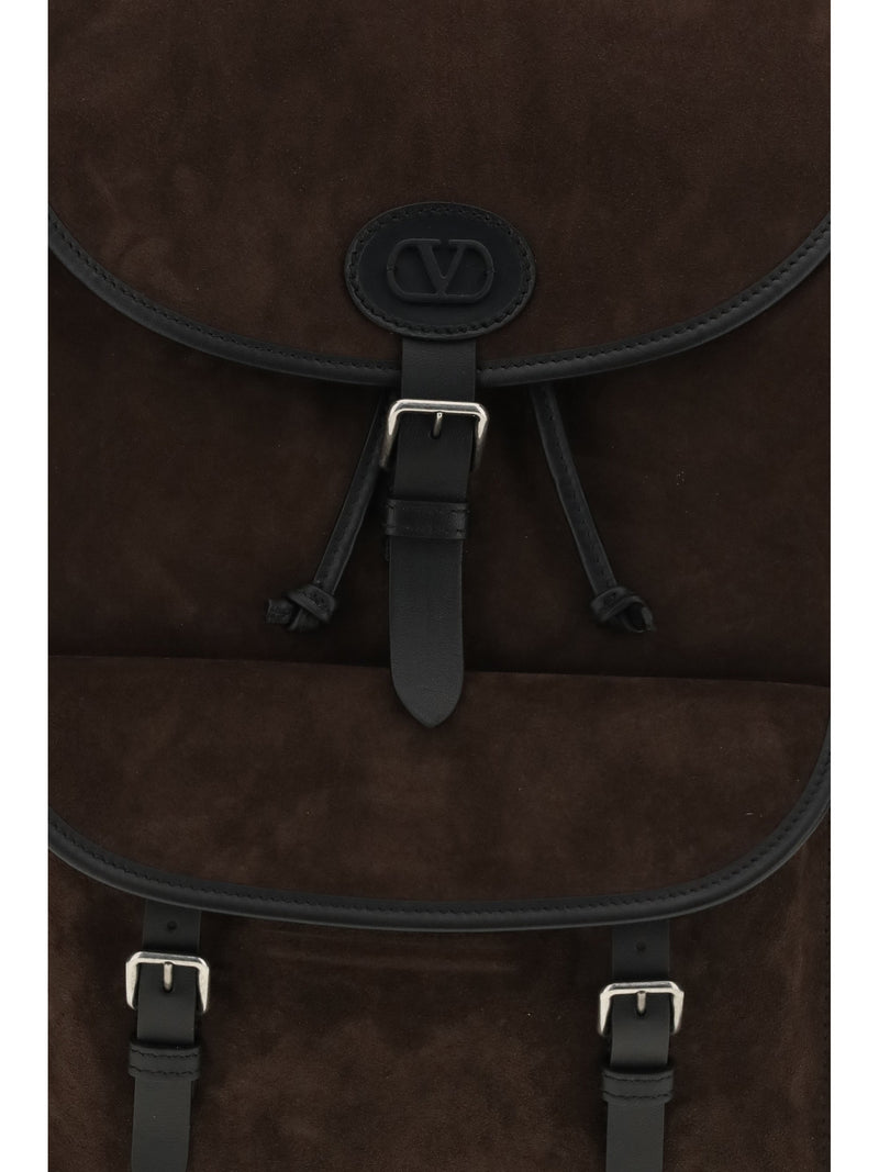 Valentino Garavani Antibes Backpack — Brown Calf Leather