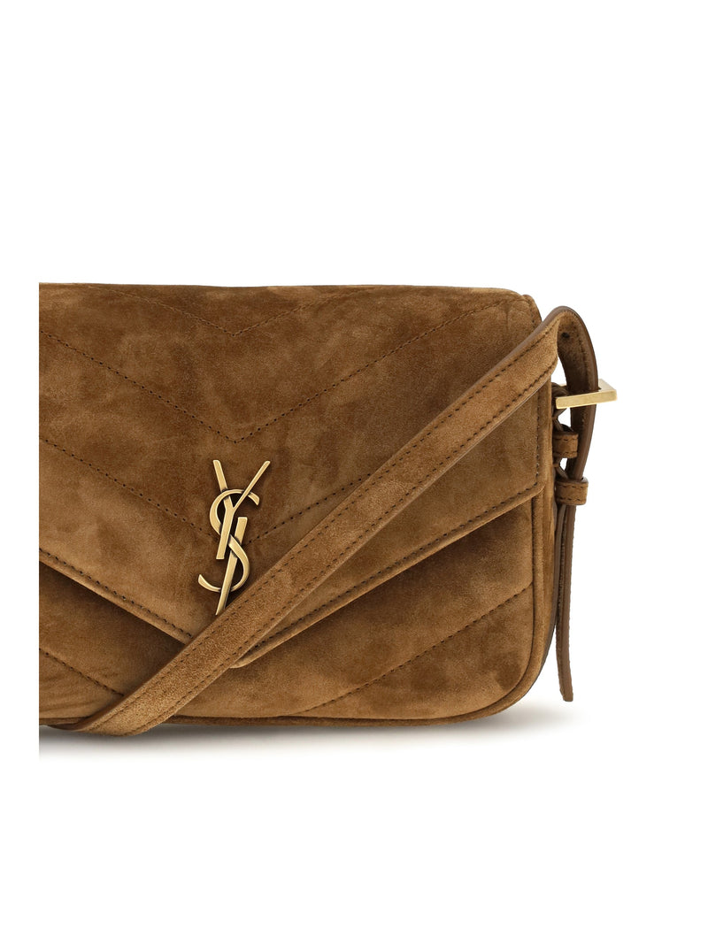 Saint Laurent Shoulder Bag — Orange Suede
