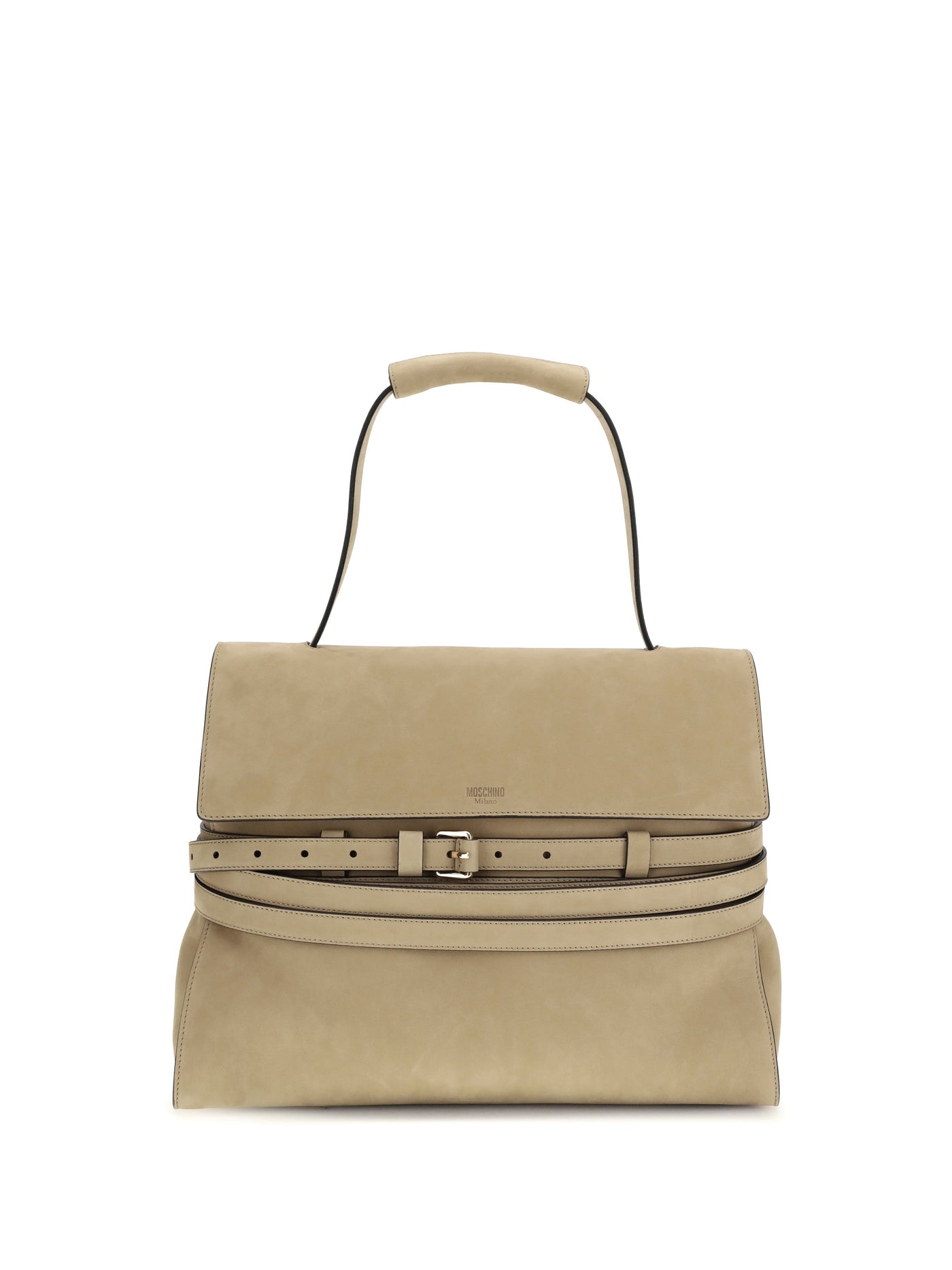 Moschino Detachable Belt Shoulder Bag — Beige Calf Leather Bos Taurus