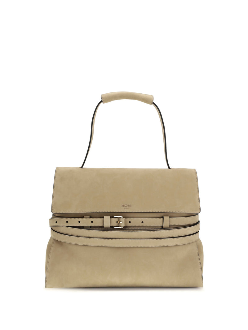 Moschino Tie Me Shoulder Bag — Beige Calf Leather