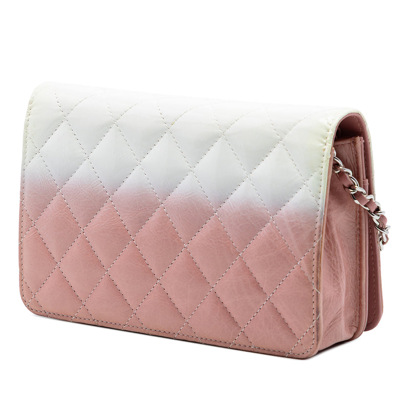 Ombre Patent and Aged Calfskin Crystal Wallet On Chain - Image 2