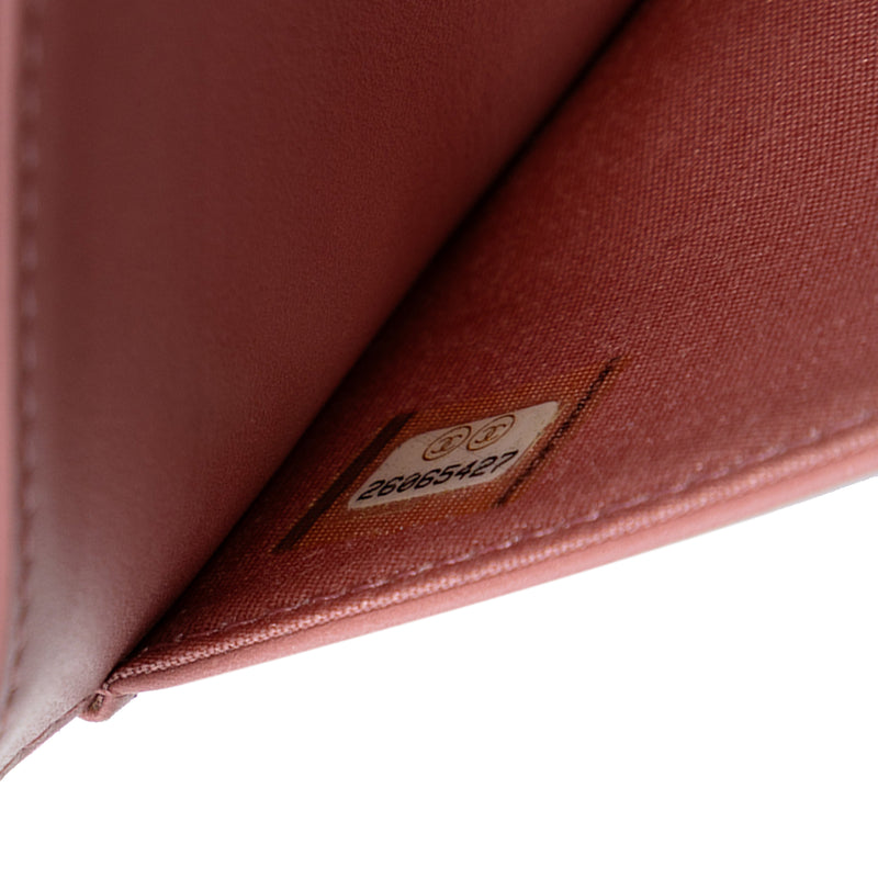 Ombre Patent and Aged Calfskin Crystal Wallet On Chain - Image 6
