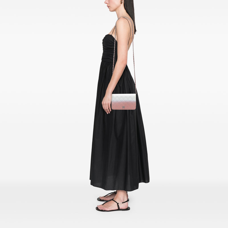 Ombre Patent and Aged Calfskin Crystal Wallet On Chain - Image 7
