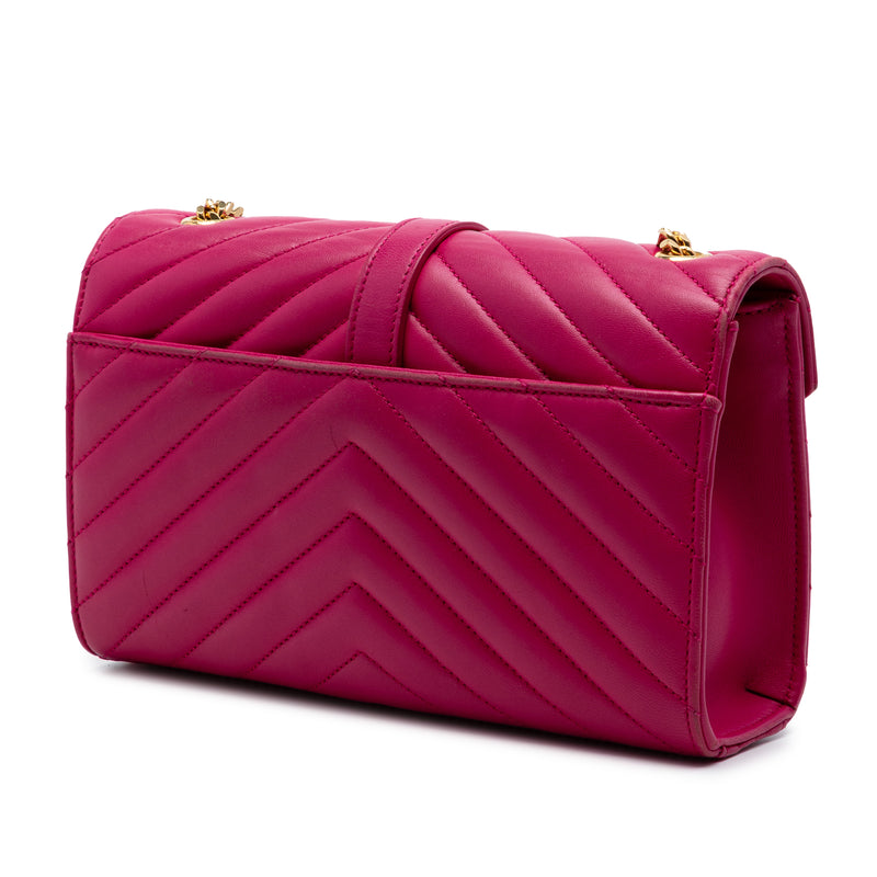 Small Chevron Calfskin Monogram Envelope Bag - Image 2