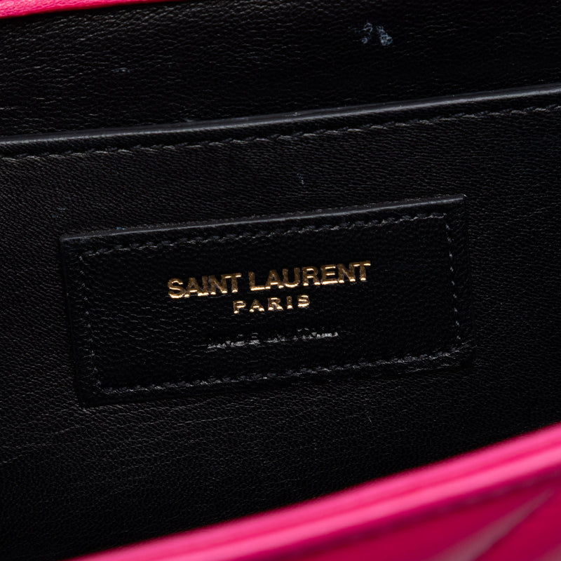 Small Chevron Calfskin Monogram Envelope Bag - Image 5