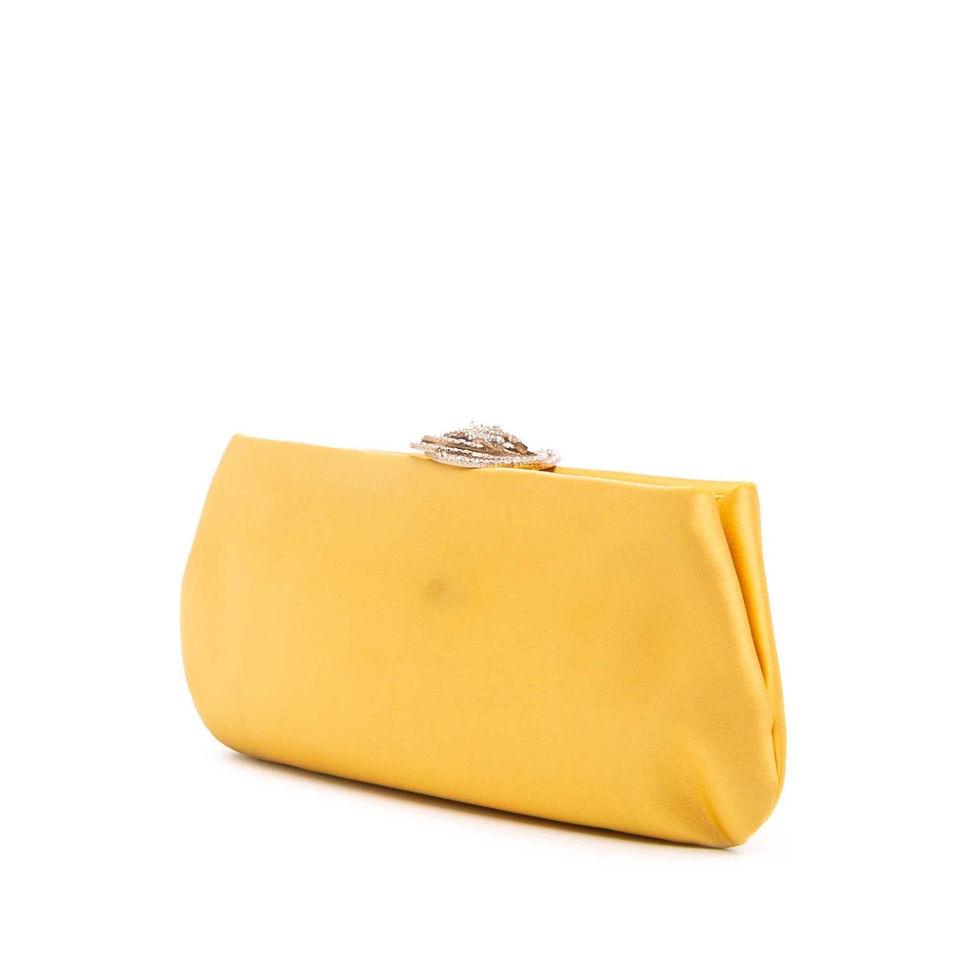 Satin Crystal Camellia Evening Frame Clutch - Image 2