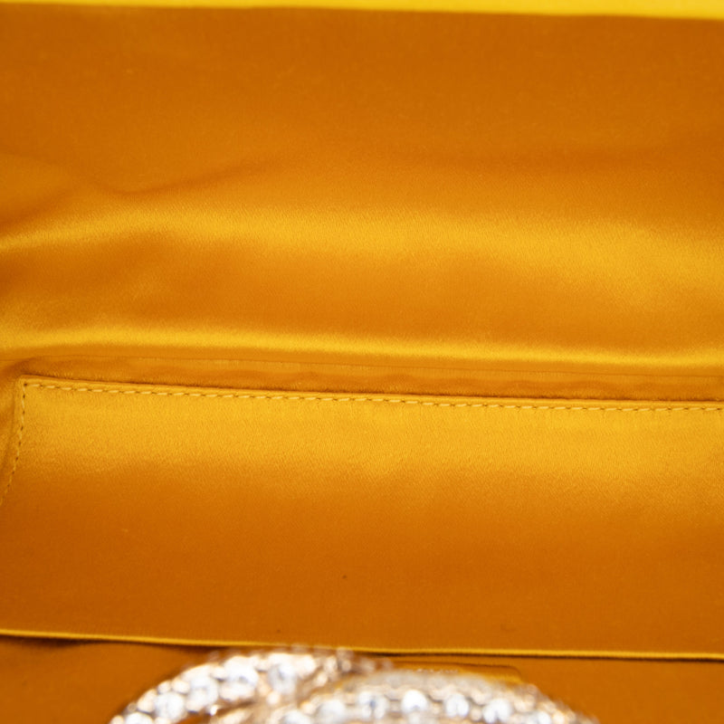Satin Crystal Camellia Evening Frame Clutch - Image 4