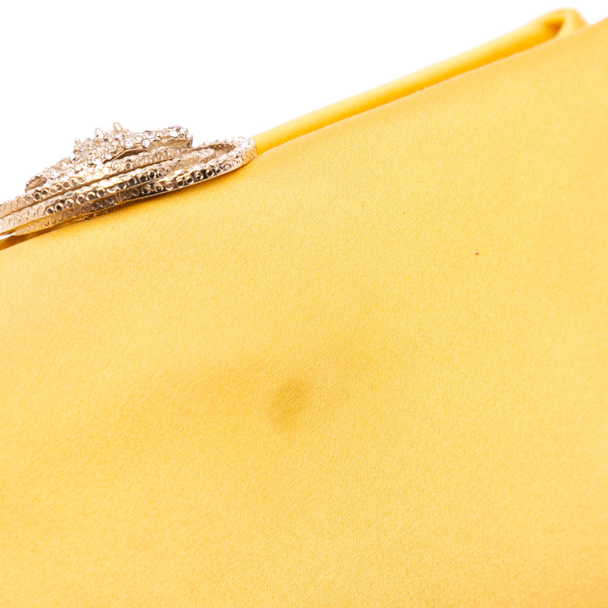 Satin Crystal Camellia Evening Frame Clutch - Image 8