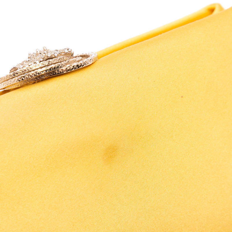 Satin Crystal Camellia Evening Frame Clutch - Image 8