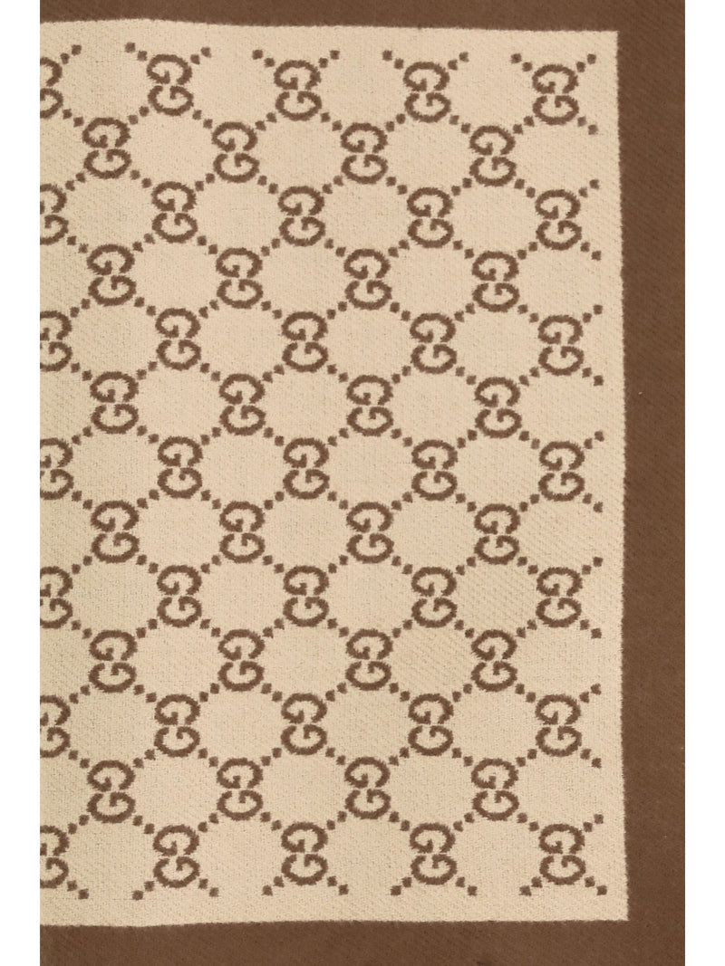 Gucci Gg All-Over Wool Scarf — Camel Merino Ovis Aries Scarfs
