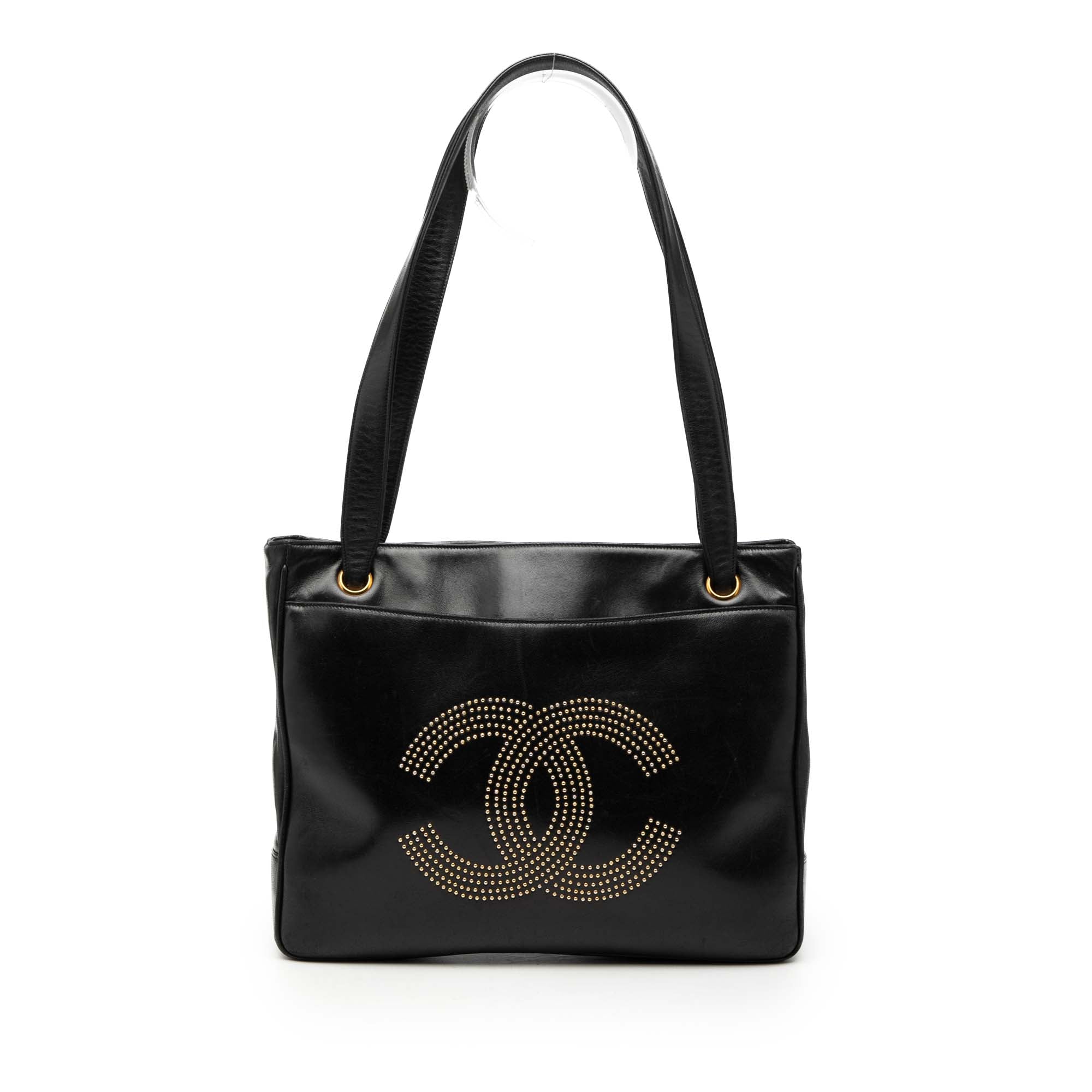 Lambskin CC Studded Logo Tote - Image 1