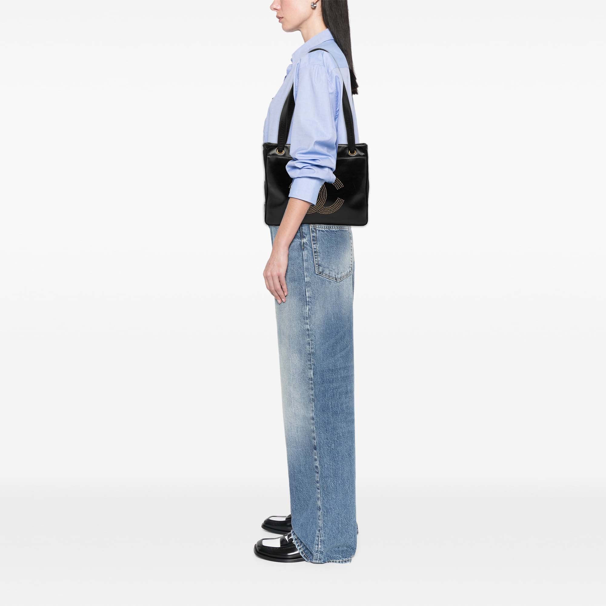 Lambskin CC Studded Logo Tote - Image 8