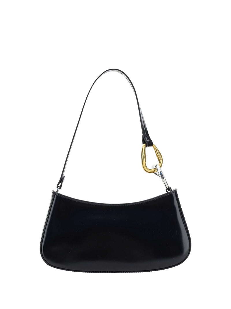 Staud Ollie Shoulder Bag — Black Calf Leather