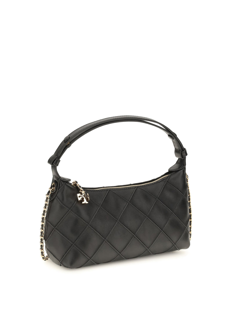 Tory Burch Fleming Shoulder Bag — Black Lamb Ovis Aries