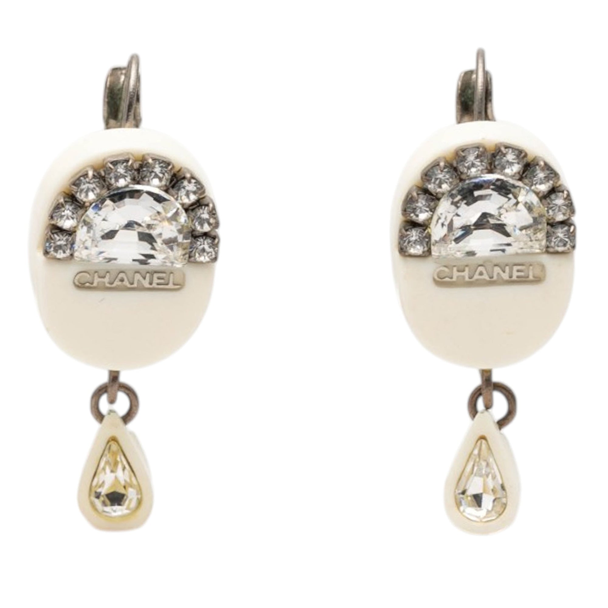 Resin Strass Rain Drop Clip On Earrings - Image 1