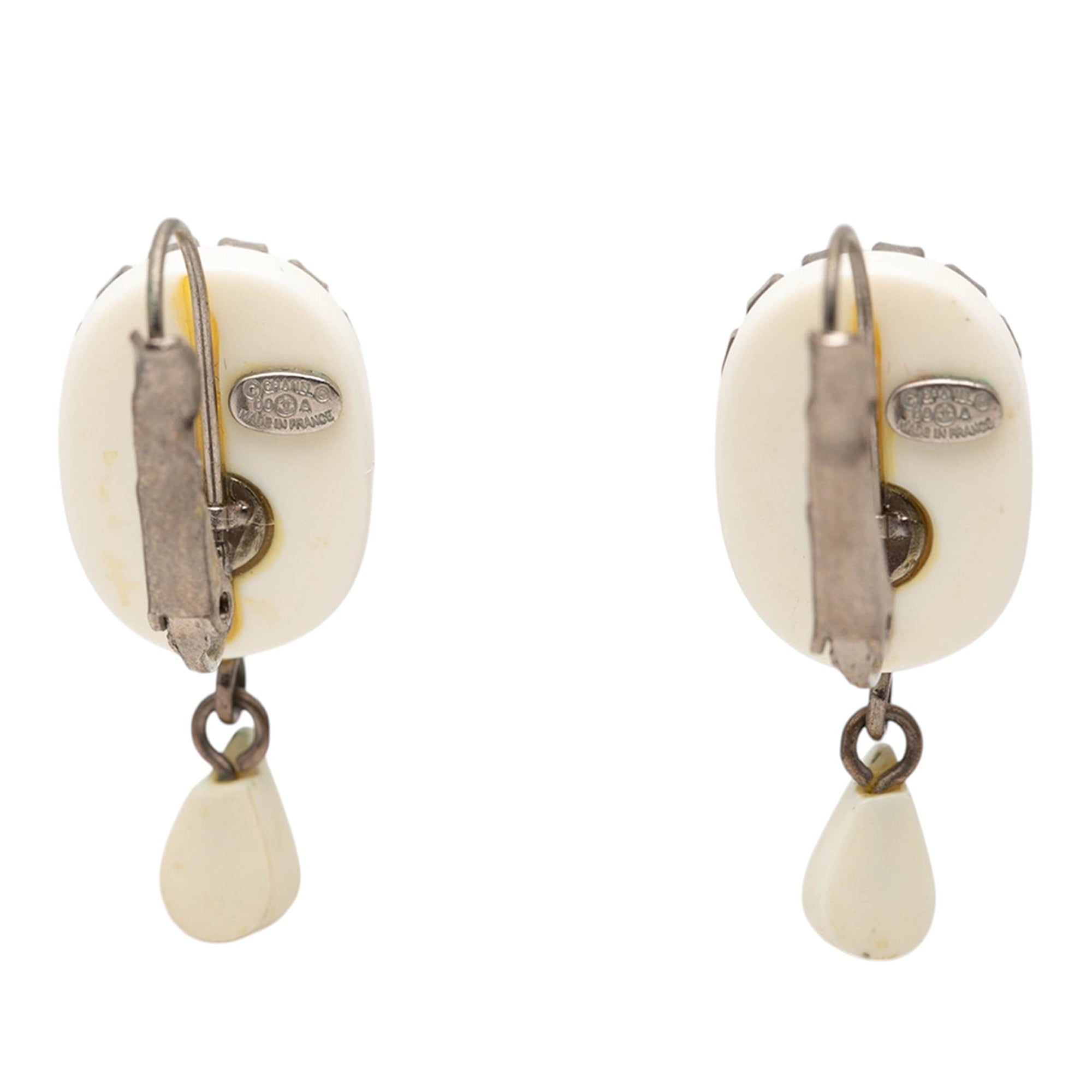 Resin Strass Rain Drop Clip On Earrings - Image 3