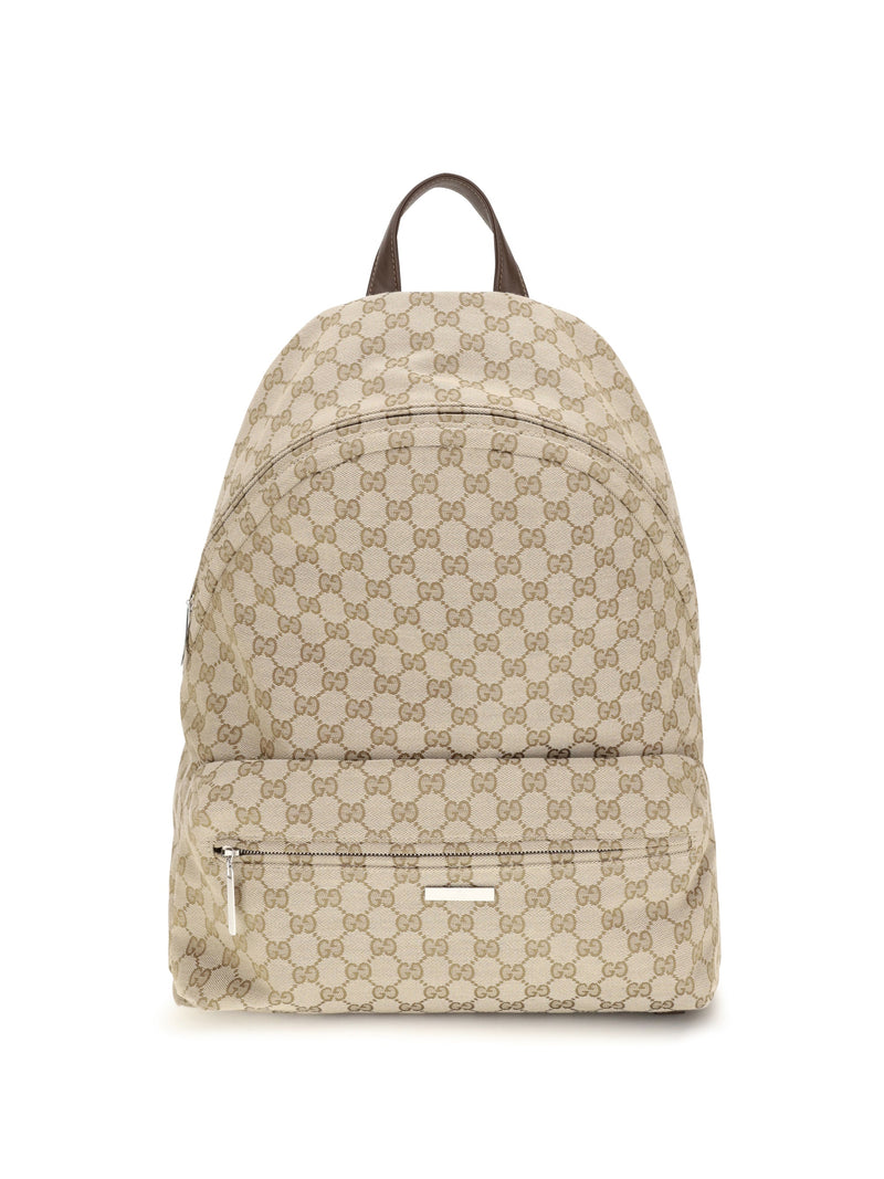 Gucci Tag Backpack — Beige Polyester