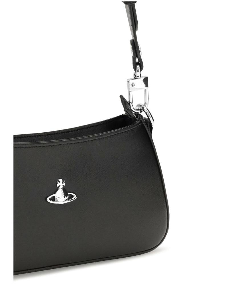Vivienne Westwood Shoulder Bag — Black Calf Leather Bos Taurus