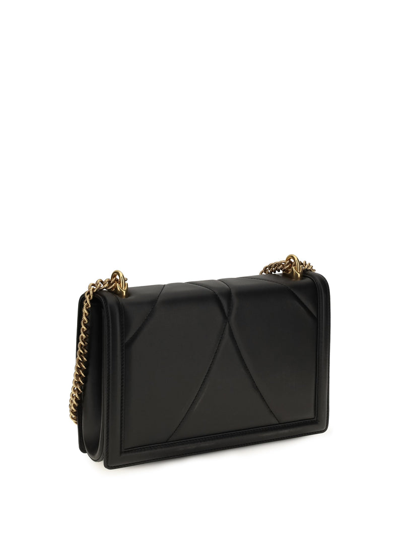 Dolce & Gabbana Devotion Shoulder Bag — Black Lamb Ovis Aries