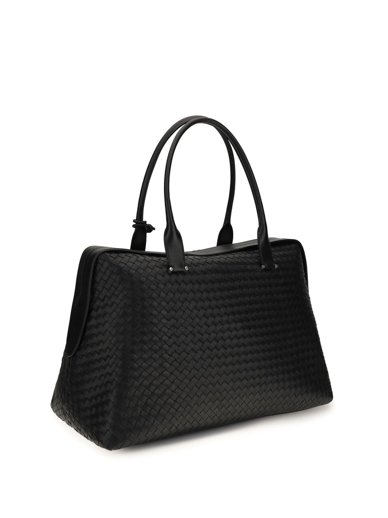 Bottega Veneta Duffels Shoulder Bag — Black Lamb Leather