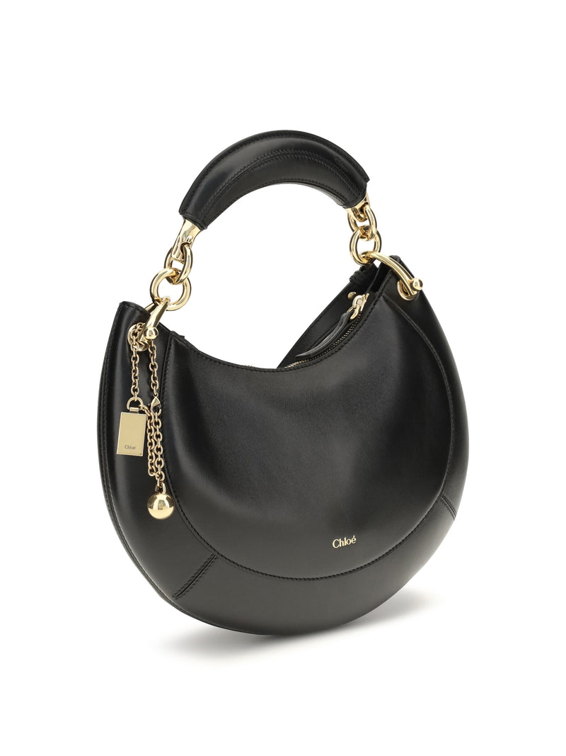 Chloé Marcie Shoulder Bag — Black Calf Leather Bos Taurus