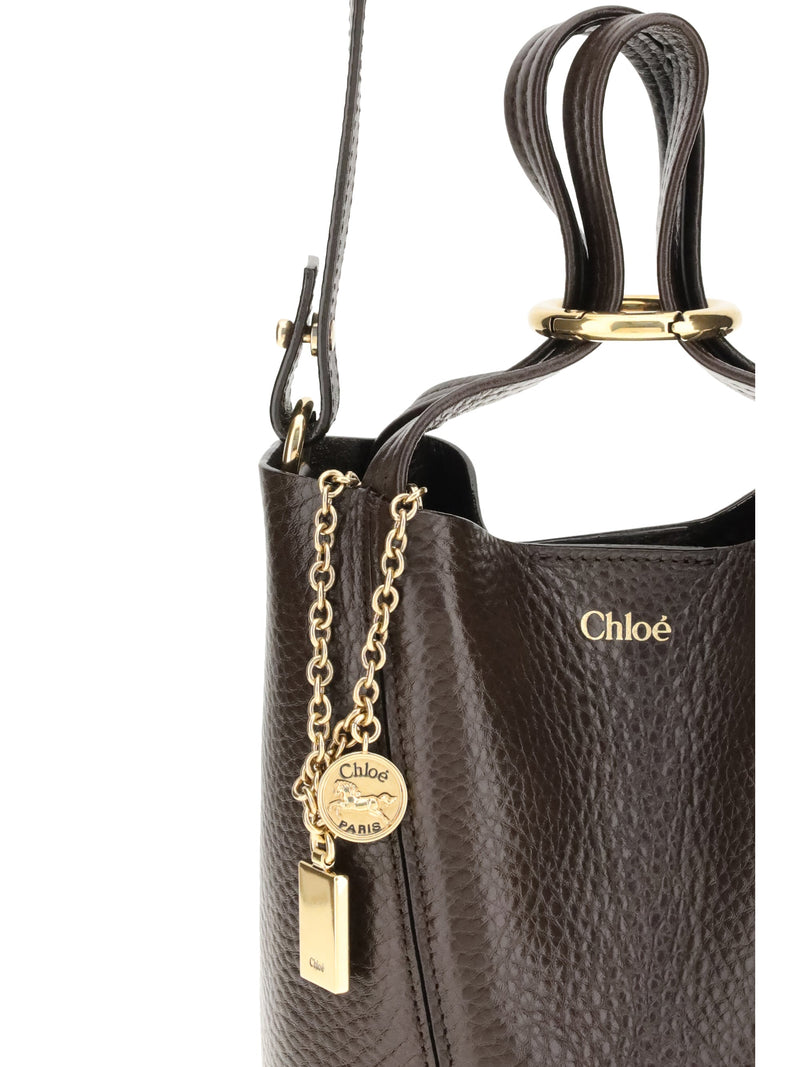 Chloé Spin Shoulder Bag — Brown Calf Leather