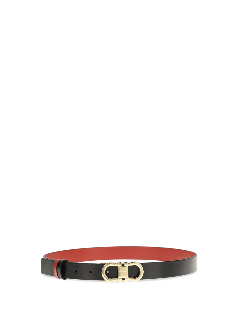 Ferragamo Gancini Belt — Black Calf Leather Bos Taurus