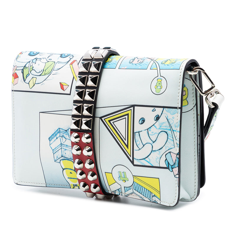 Comic Print Studded Leather Elektra Clutch - Image 2