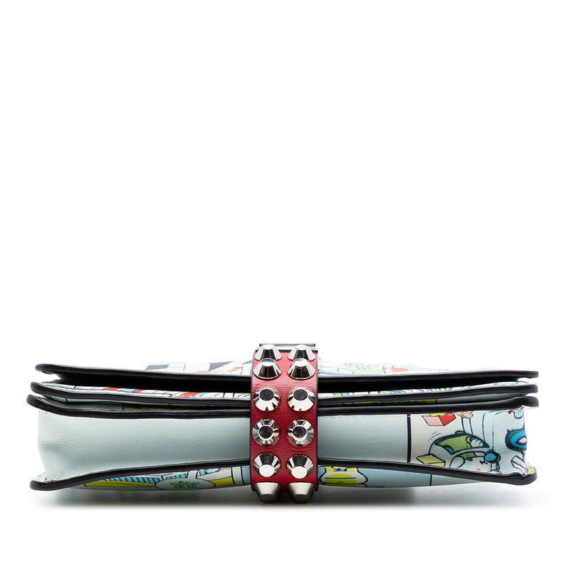 Comic Print Studded Leather Elektra Clutch - Image 3
