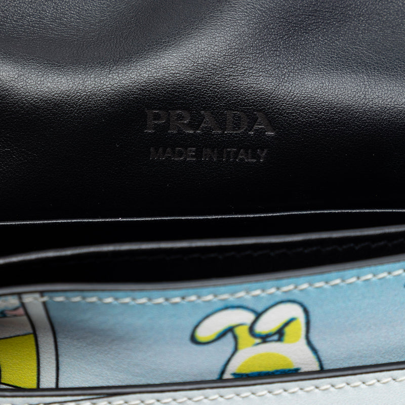 Comic Print Studded Leather Elektra Clutch - Image 5