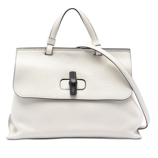 Medium Calfskin Bamboo Daily Satchel - Image 1