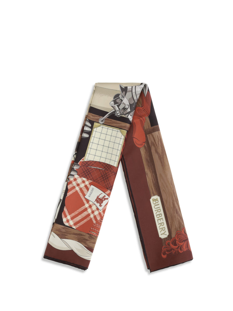 Burberry Scarf — Red Silk Scarfs
