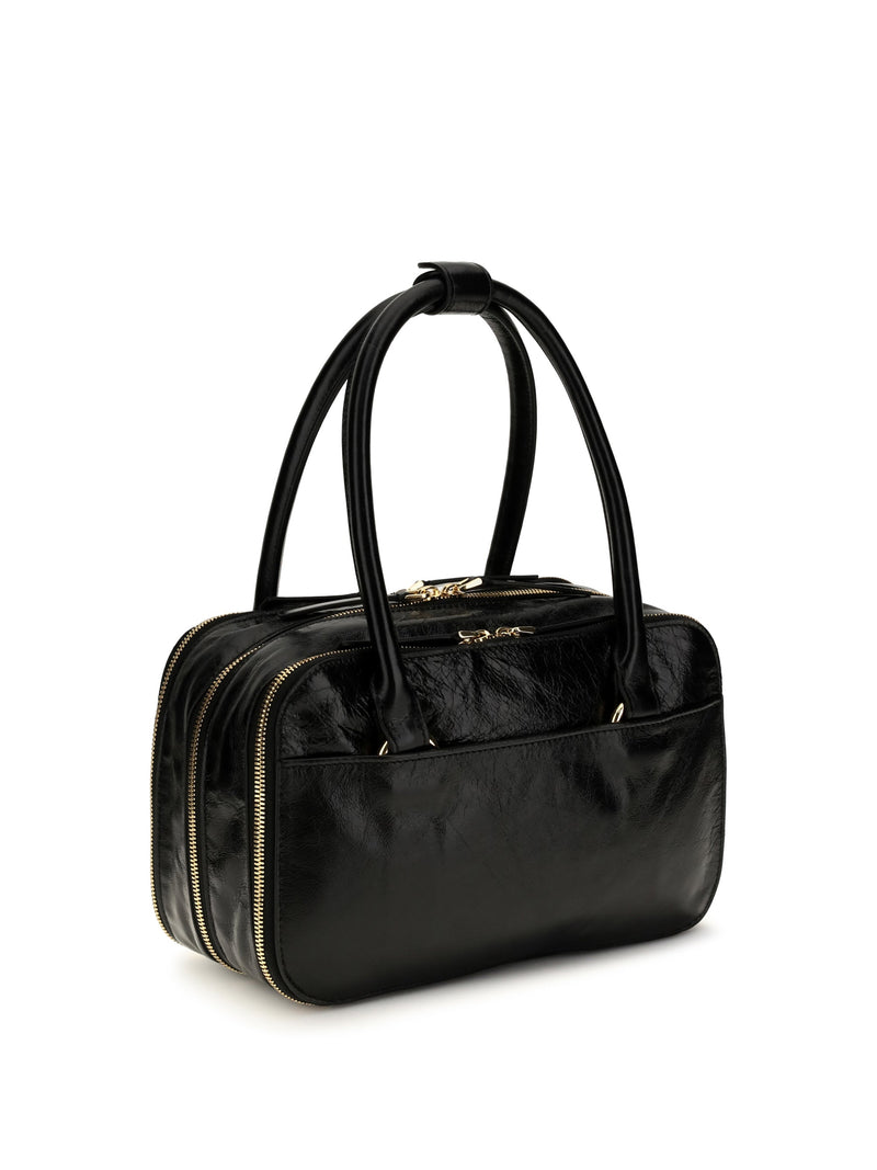 Marni Boxyne Top Handle Bag — Black Calf Leather Bos Taurus