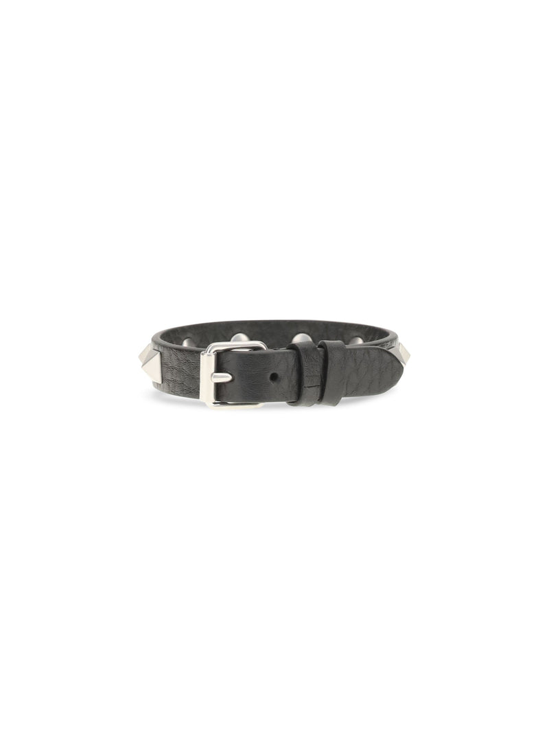 Valentino Garavani Rockstud Bracelet — Black Calf Leather Bracelets
