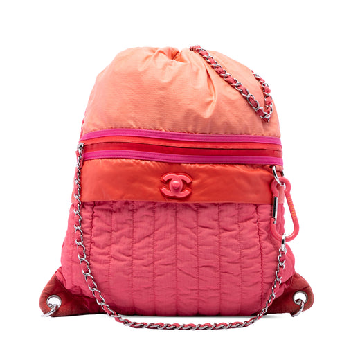 Large CC Multicolor Vertical Quilted Nylon Coco Neige Convertible Backpack - Image 1