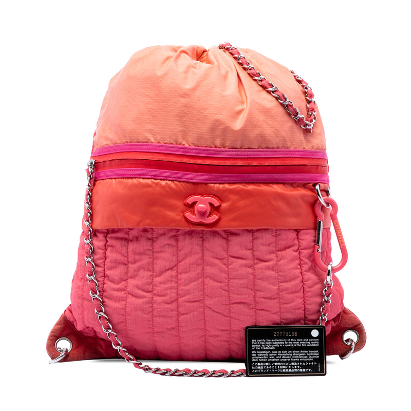 Large CC Multicolor Vertical Quilted Nylon Coco Neige Convertible Backpack - Image 7