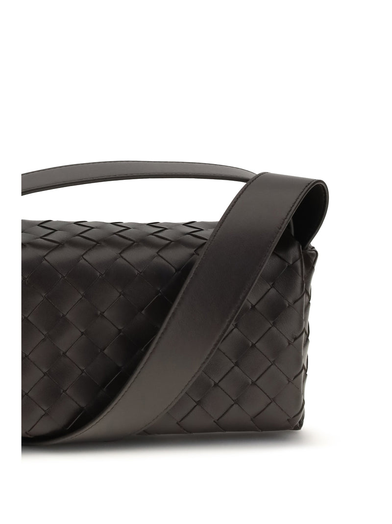Bottega Veneta Intrecciato Shoulder Bag — Black Lamb Leather