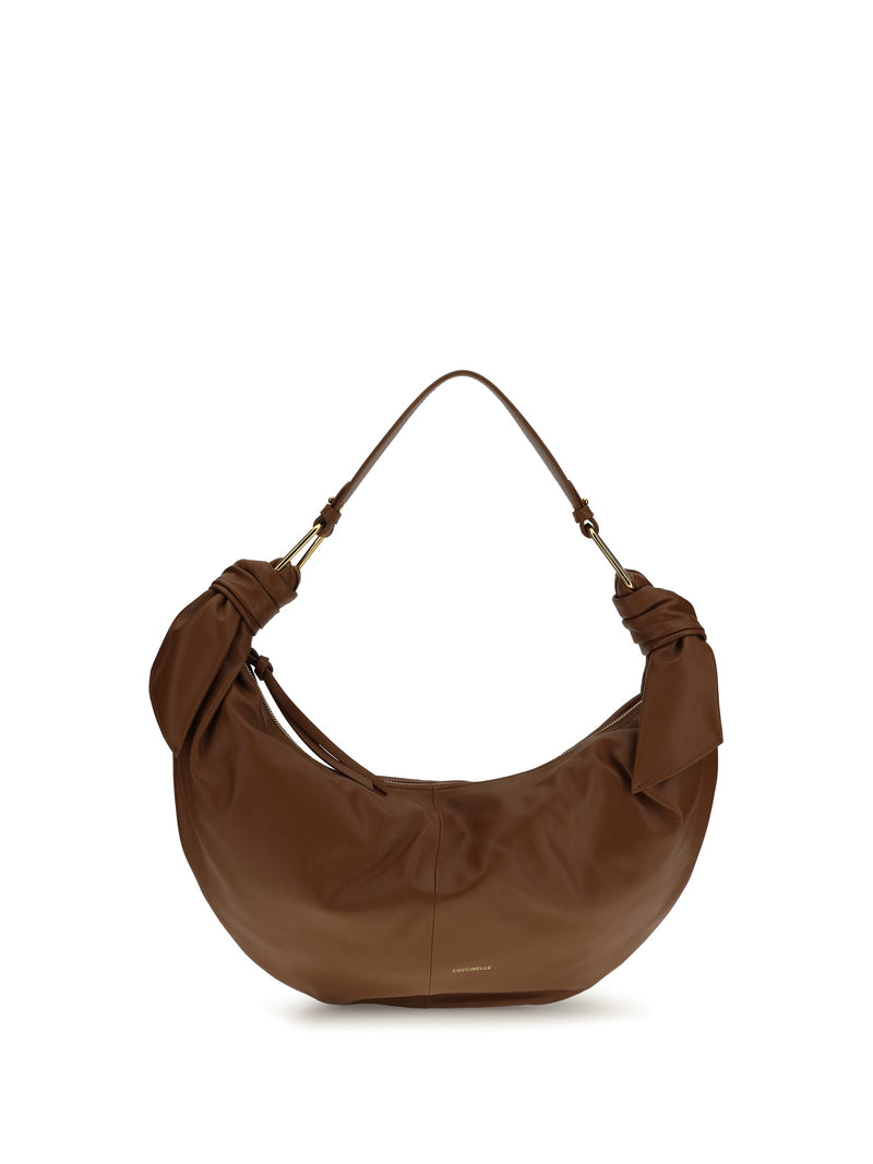 Coccinelle Furoshiki Shoulder Bag — Brown Calf Leather