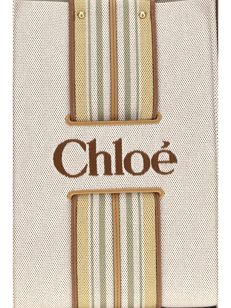 Chloé Woody Loop Tote Bag — Brown Cotton; Viscose