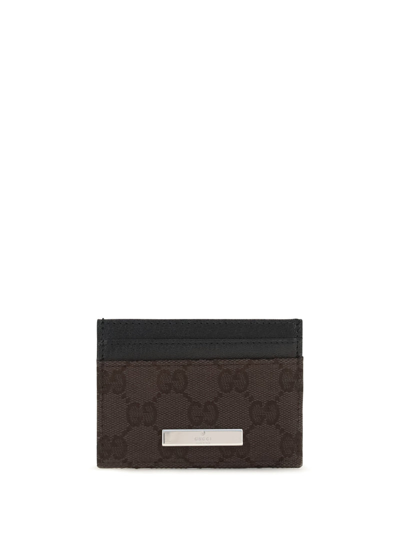 Gucci Gg Fabric Card Case — Brown Wallets & Purses